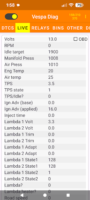 Vespa Diag Screenshot 1
