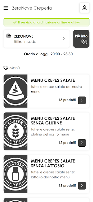 ZeroNove Creperia Screenshot 1