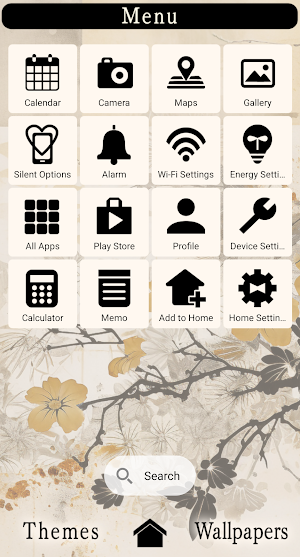 Golden Flowers Theme +HOME Screenshot 1