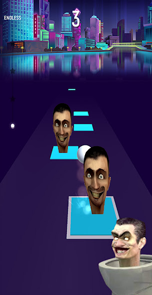 Toilet Tv 3D Tiles Hop Screenshot 3