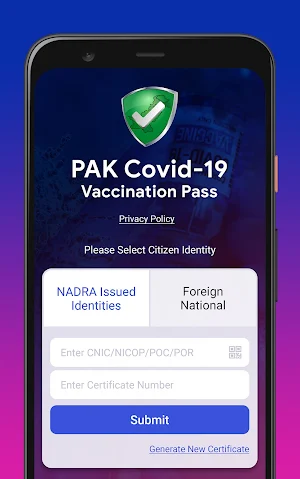 PAK Covid-19 Vaccination Pass Screenshot 1