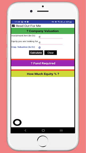 Equity Valuation Calculator Screenshot 1