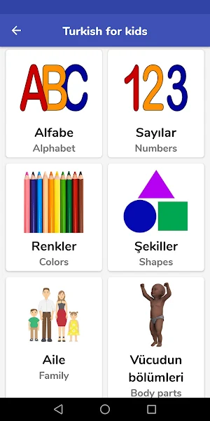 Turkish For Kids Screenshot 0