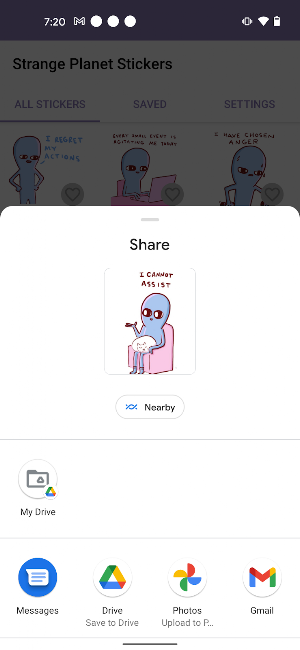 Strange Planet Stickers Screenshot 1