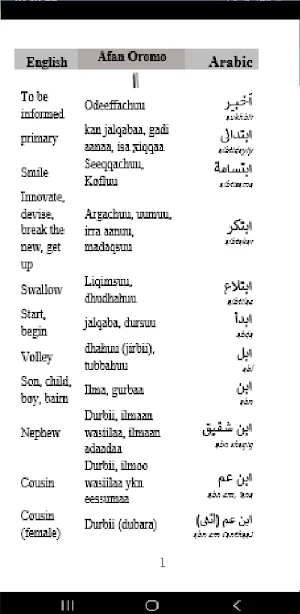 Arabic Afan Oromo English Screenshot 1