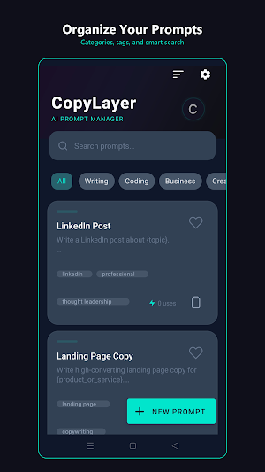 CopyLayer - AI Prompt Manager Screenshot 0