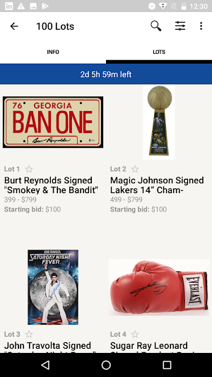 Gametime Auctions Screenshot 2