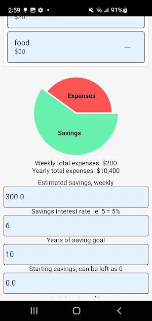 Compound Budgeting Calculator Screenshot 2