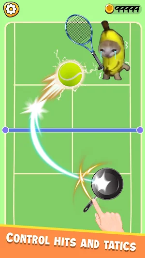 Cat Play Tennis: Meme Sport Screenshot 1
