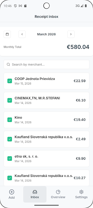 Spendary – Receipt Scanner Screenshot 1