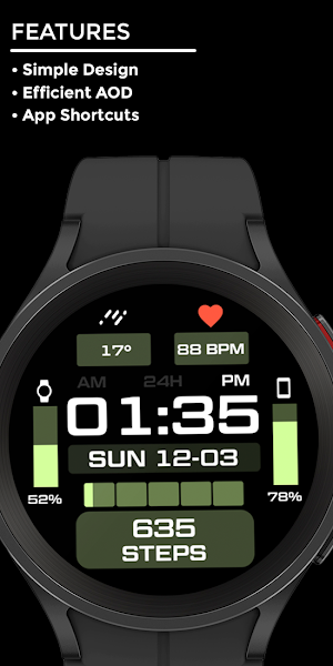 Nighty Digital 18 - watch face Screenshot 1