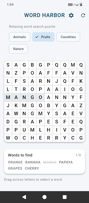 Harbor Word Search Puzzle Screenshot 1