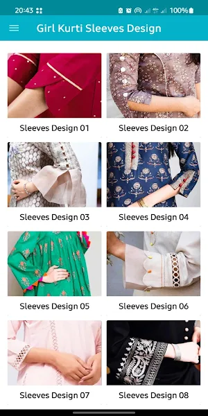 Girl Kurti Sleeves Design Screenshot 0