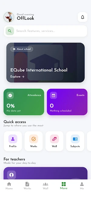 EQube International School App Screenshot 1