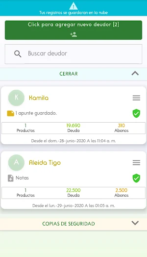 Control debtors - Client scheduling Screenshot 1