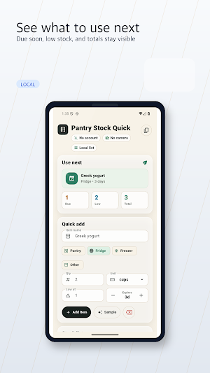 Pantry Stock Quick Screenshot 2