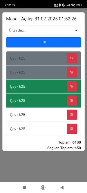 KolayMasa Sipariş Yöneticisi Screenshot 1