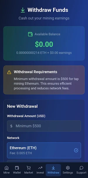 Ethereum mine earn crypto Screenshot 3