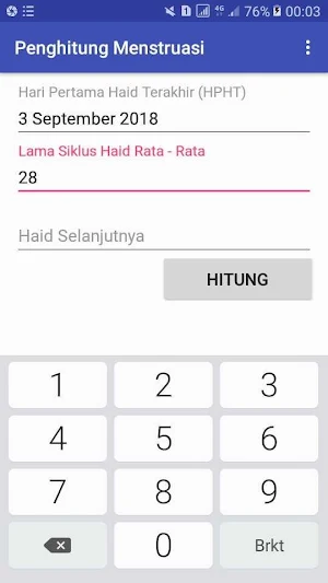 penghitung menstruasi haid Screenshot 0