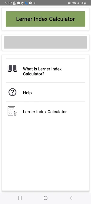 Lerner Index Calculator Screenshot 1