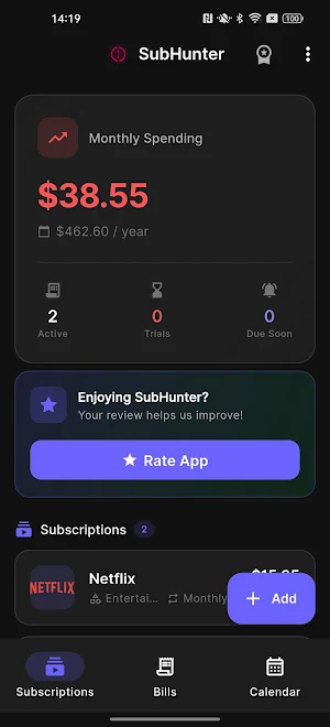 SubHunter: Track Subscriptions Screenshot 0