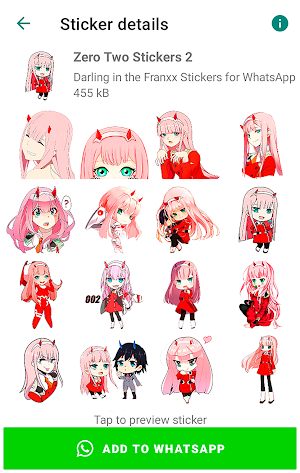 Zero Two Stickers for WhatsApp Screenshot 1