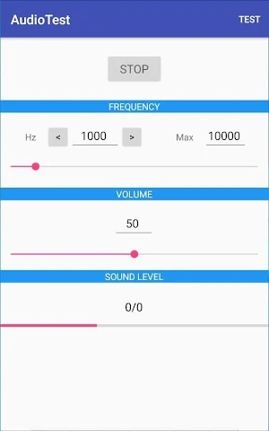 Audio Test (Tone generator and power measurement) Screenshot 1