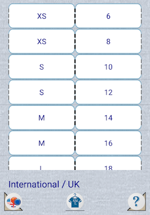 Clothing Size Converter Pro Screenshot 1