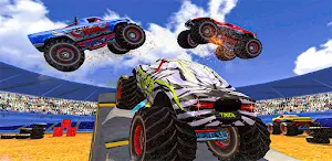 Monster Truck Shooting Race Game - Mega Ramp Stunt Screenshot 2