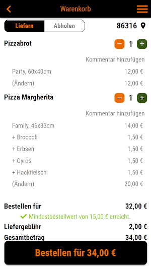 Pizza Post Lieferservice Screenshot 2
