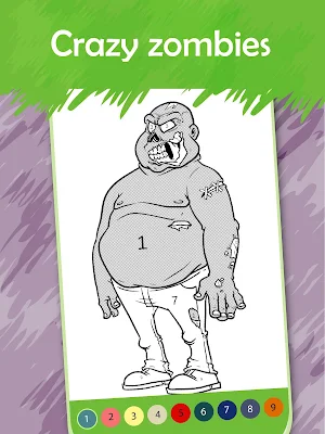 Zombie Coloring Book by Numbers Screenshot 2