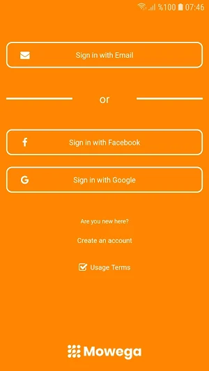 mowSocial - Login App Screenshot 0