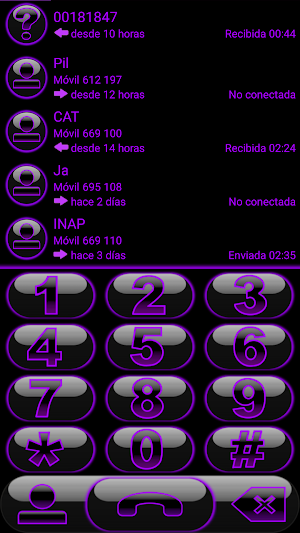 THEME GLOW PURPLE EXDIALER Screenshot 0