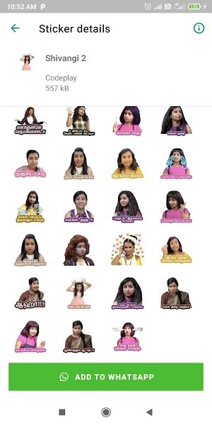 Sivaangi whatsapp stickers - WAStickerapps Screenshot 1