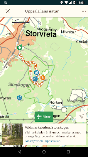 Uppsalas läns Naturkarta Screenshot 2