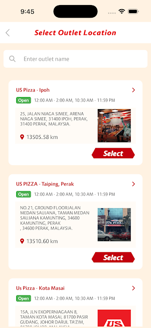 US Pizza MY Screenshot 1