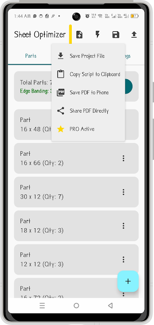 Sheet Cutting Edging Optimizer Screenshot 1
