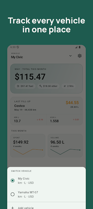Fuel Log: Fuel Tracker Screenshot 3