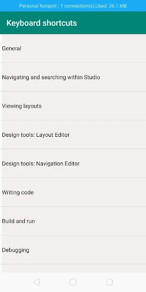 Android IDE keyboard shortcuts Screenshot 0