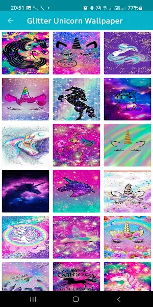 Cute Glitter Unicorn Wallpaper Screenshot 1