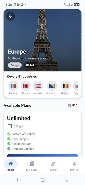 HodoxeSIM: Travel eSIM & Data Screenshot 2