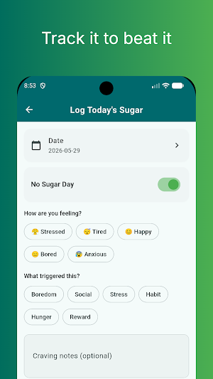 Quit Sugar Tracker Screenshot 1