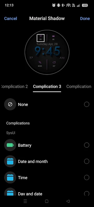 Material Shadow WatchFace 2026 Screenshot 3