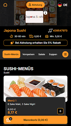 Japona Sushi Lieferservice Screenshot 2