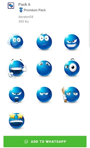 Emoji blue stickers Screenshot 3