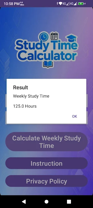 Study Time Calculator Screenshot 0
