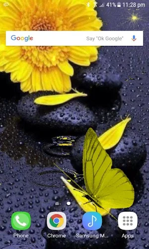 Yellow Butterfly Live Wallpaper Screenshot 1
