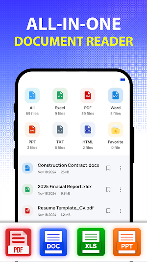 Office Reader: Word, PDF, XLSX Screenshot 0