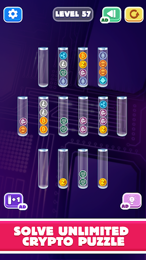 Sort Crypto : Coin Sort Puzzle Game Screenshot 1