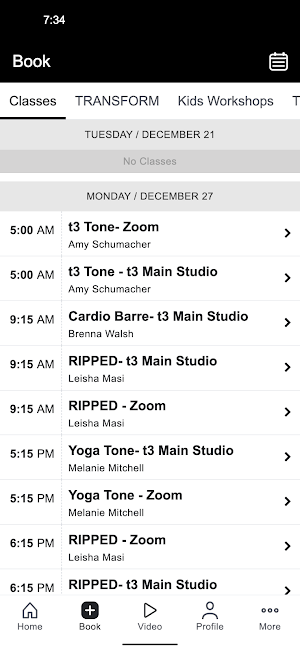 T3 Fitness Screenshot 1